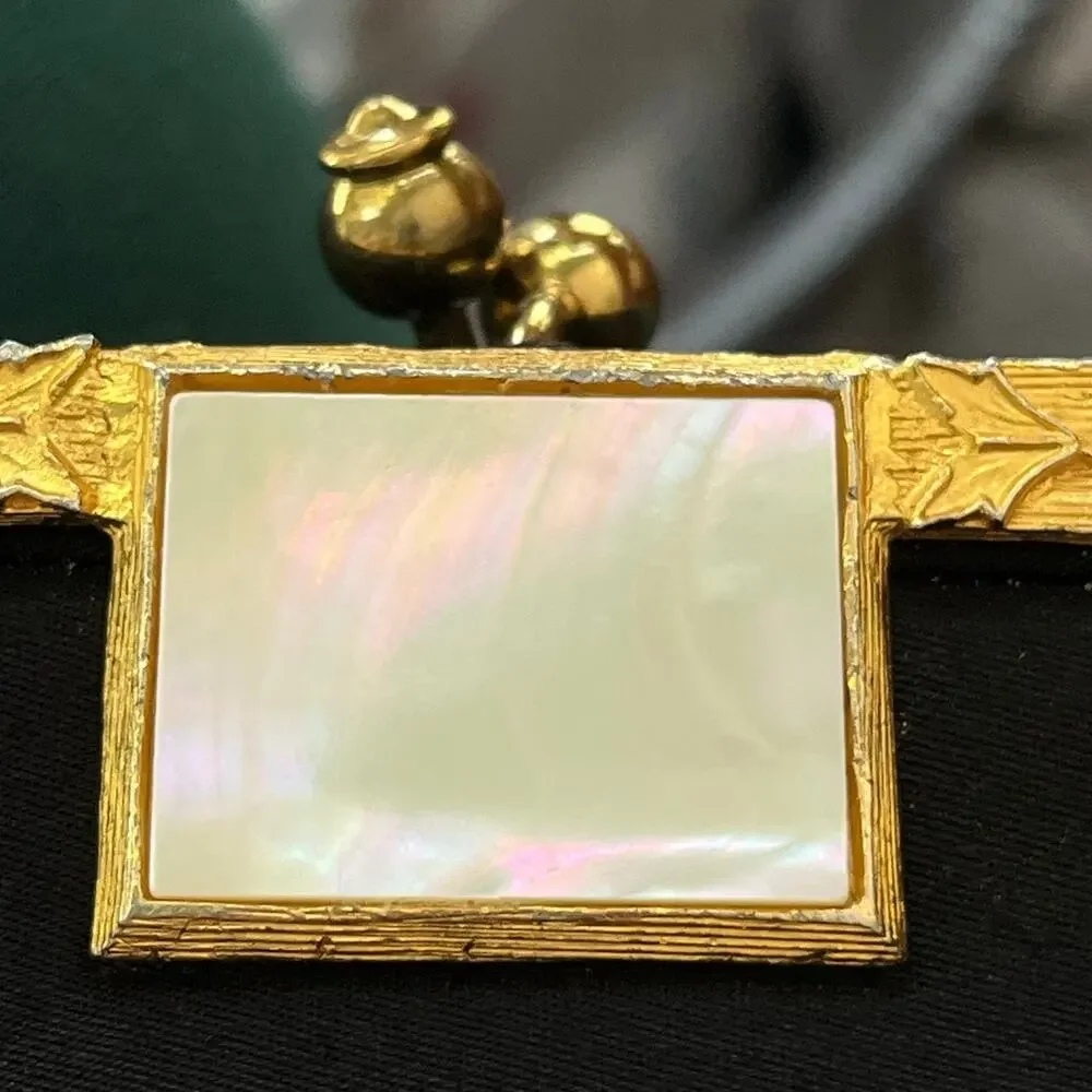 Vintage L&M 1950s Womens Clutch Handbag Formal Mother of Pearl